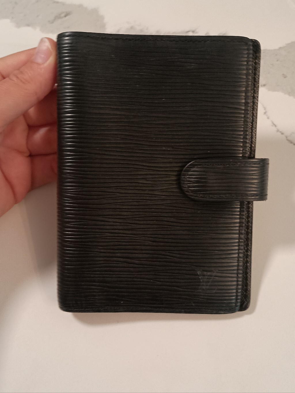 Authentic Vintage Louis Vuitton Black Epi Leather Agenda Pm Planner